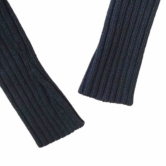 Abercrombie & Fitch Cable Knit Sweater Pullover Navy Blue Mock Women L (fits M) - Picture 5 of 8